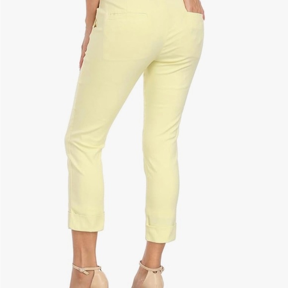 Mario Serrani Yellow & White Capri Pants size Small - Picture 2 of 11